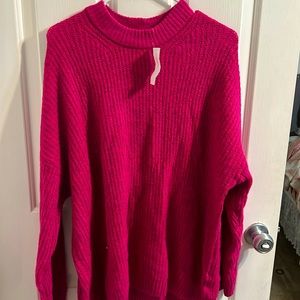 American eagle hot pink oversized knit sweater NWT💗